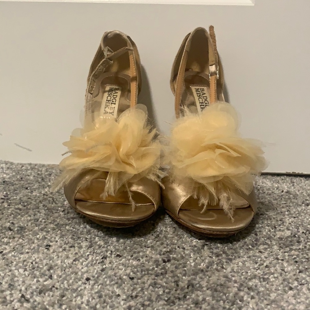 Badgley Mischka Satin and Tulle Heels- worn once!
